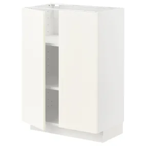 IKEA METOD МЕТОД, напольный шкаф с полками / 2дверцами, белый / Вальстена белый, 60x37 см 395.071.35 фото