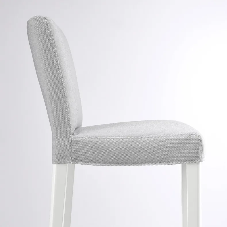 IKEA BERGMUND БЕРГМУНД, барний стілець зі спинкою, білий / Orrsta світло-сірий, 62 см 393.882.03 фото №6