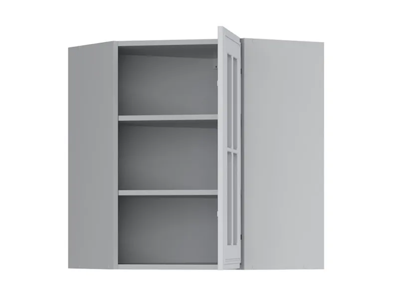 BRW Угловой верхний кухонный шкаф Verdi 60 см с витриной справа светло-серый матовый, греноловый серый/светло-серый матовый FL_GNWU_60/72_PV-SZG/JSZM фото №3