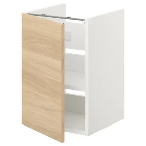 IKEA ENHET ЕНХЕТ, підлог шафа д/раковин з полиц/дврц, білий/під дуб, 40x42x60 см 793.211.21 фото