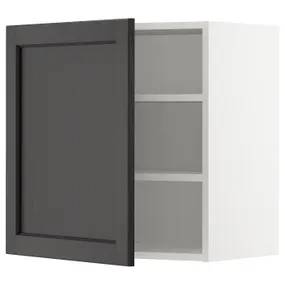 IKEA METOD МЕТОД, шафа навісна із полицями, білий / ЛЕРХЮТТАН чорна морилка, 60x60 см 194.640.28 фото