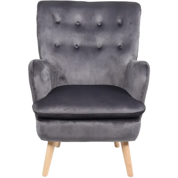 Кресло мягкое бархатное MEBEL ELITE SANTOS Velvet, Серый фото №9