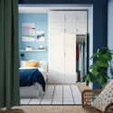 IKEA PLATSA ПЛАТСА, гардеробна шафа з 9 дверцятами, білий / ФОННЕС білий, 140x57x261 см 694.243.32 фото thumb №2