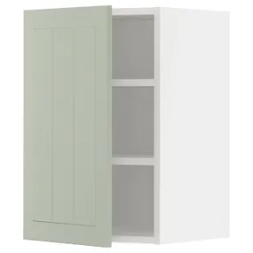 IKEA METOD МЕТОД, шафа навісна із полицями, білий / Стенсунд світло-зелений, 40x60 см 794.867.01 фото