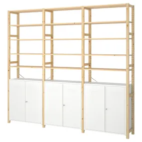 IKEA IVAR ІВАР, 3 секції / шафа / полиці, сосна / білий, 259x30x226 см 694.038.29 фото