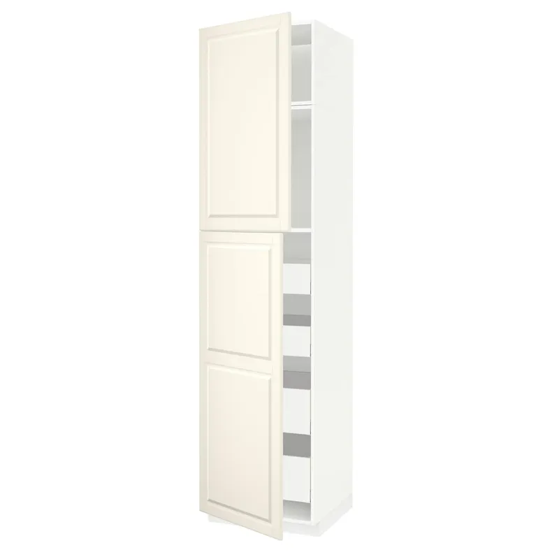 IKEA METOD МЕТОД / MAXIMERA МАКСИМЕРА, высокий шкаф / 2дверцы / 4ящика, белый / бодбинские сливки, 60x60x240 см 594.564.65 фото №1