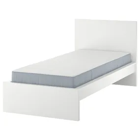 IKEA MALM МАЛЬМ, каркас кровати с матрасом, белый / Вестерёй твердый, 90x200 см 695.368.29 фото