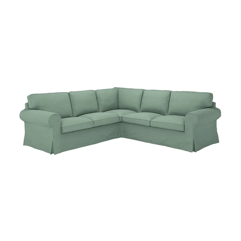 IKEA EKTORP ЕКТОРП, кутовий диван, 4-місний, Талміра світло-зелена 794.362.35 фото №1