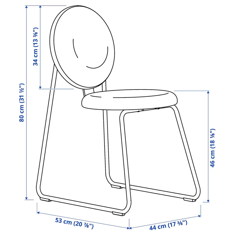 IKEA MÅNHULT МОНХУЛЬТ, стул, черный / Хакебо медово-коричневый 005.470.62 фото №5