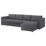 IKEA VIMLE ВИМЛЕ, 4-местный диван с козеткой, Окрашенный в средне-серый цвет 193.994.86 фото