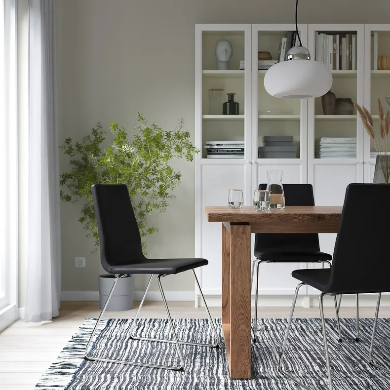 IKEA LILLÅNÄS ЛІЛЛОНЕС, стілець, хромований/БОМСТАД чорний 705.347.54 фото №2
