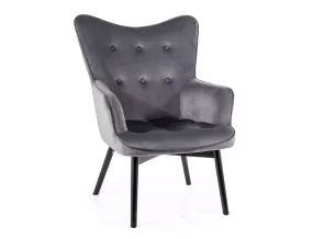 Мягкое кресло бархатное SIGNAL CARMEN Velvet, Bluvel 14 - серый фото