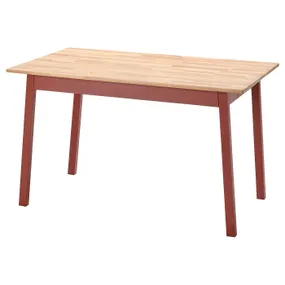 IKEA PINNTORP ПИННТОРП, стол, светло-коричневое / красное пятно, 125x75 см 405.294.62 фото