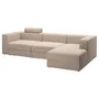 IKEA JÄTTEBO ЄТТЕБУ, 4-місний модульний диван з кушеткою, правий з узголів'ям / САМСАЛА сіро-бежевий 395.108.97 фото
