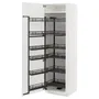 IKEA METOD МЕТОД, высокий шкаф с выдвижным модулем, белый / светло-серый, 60x60x200 см 394.720.13 фото