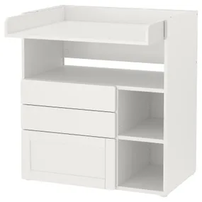 IKEA SMÅSTAD СМОСТАД, пеленальний стіл, біла рамка з 3 шухлядами, 90x79x100 см 393.922.43 фото