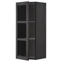 IKEA METOD МЕТОД, навісна шафа,полиці / скляні дверцята, чорний / Лерхіттан, пофарбований у чорний колір, 40x100 см 594.668.55 фото