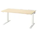 IKEA MITTZON МІТТЗОН, стіл регульований, електричний okl береза / білий, 140x80 см 195.286.19 фото thumb №2