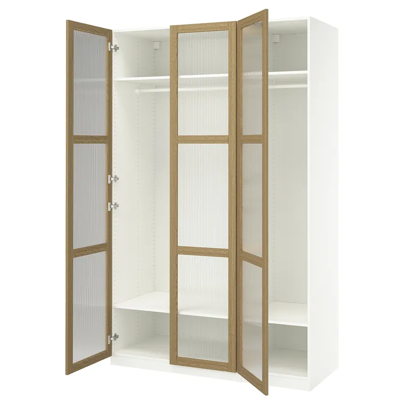 IKEA PAX ПАКС / TONSTAD ТОНСТАД, гардероб, комбинация, белое/дубовое стекло, 150x60x236 см 295.490.27 фото №1