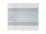 BRW Верхня дводверна кухонна шафа 80 см з вітриною білий глянцевий, альпійський білий/глянцевий білий FH_G_80/72_LV/PV-BAL/BIP фото