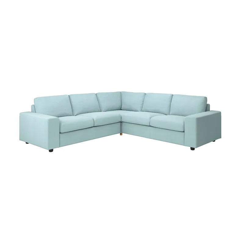IKEA VIMLE ВИМЛЕ, 4-местный угловой диван, с широкими подлокотниками / Саксемара светло-голубой 294.017.90 фото №1
