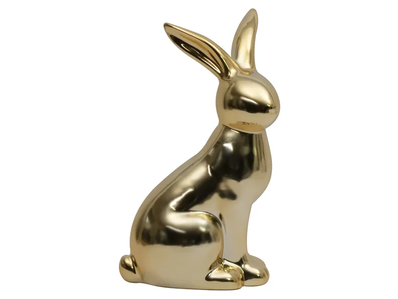 BRW Декоративна фігурка BRW Кролик, золотий 092554 фото №1