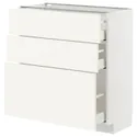 IKEA METOD МЕТОД / MAXIMERA МАКСИМЕРА, напольный шкаф с 3 ящиками, белый / Вальстена белый, 80x37 см 895.072.32 фото thumb №1