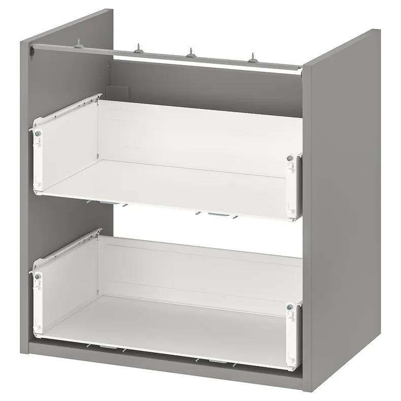 IKEA ENHET ЕНХЕТ, підлогова шафа під раковин з 2 шухл, сірий, 60x40x60 см 604.405.10 фото №1