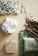 IKEA TROLLDOM ТРОЛЛЬДОМ, стьобана ковдра, орнамент лісові звірі/зелений, 96x96 см 305.151.25 фото thumb №4