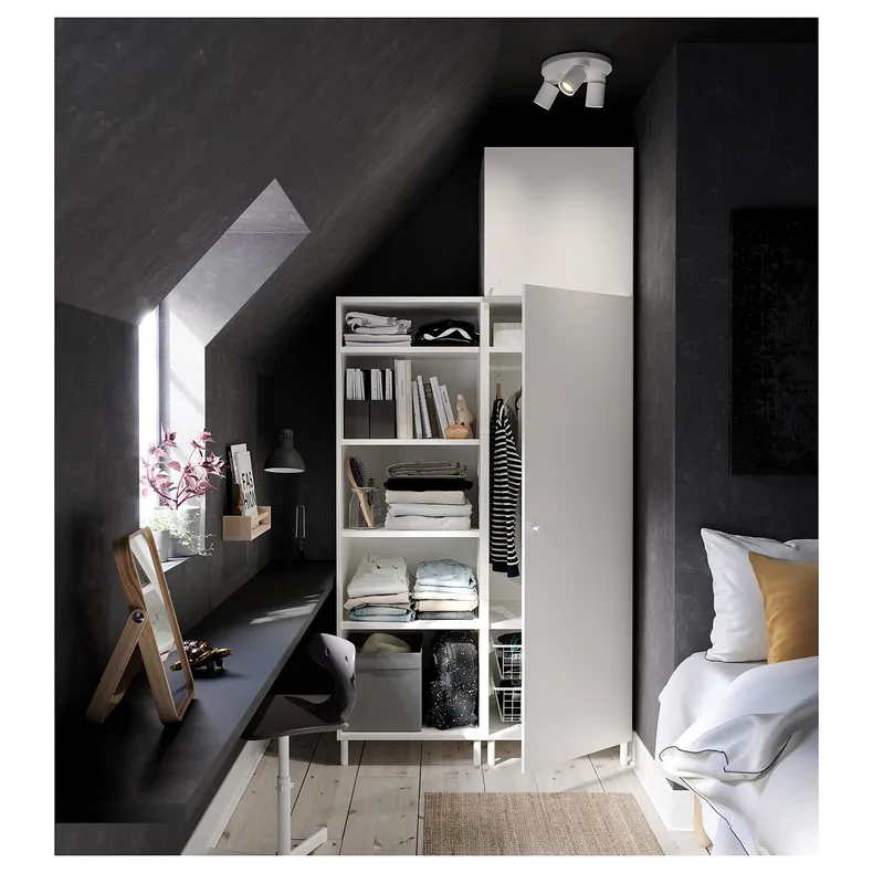 IKEA PLATSA ПЛАТСА, гардероб із 2 дверцятами, білий/ФОННЕС білий, 120x57x251 см 294.243.48 фото №2