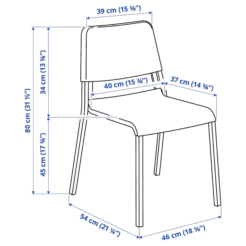 IKEA TEODORES ТЕОДОРЕС, стул, белый 193.998.39 фото №2