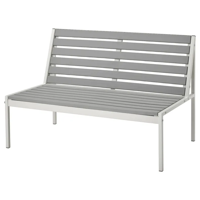 IKEA JOLPEN ЙОЛЬПЕН, 2-місний диван, вуличний, білий/сірий, 100x59x67 см 605.154.83 фото №1