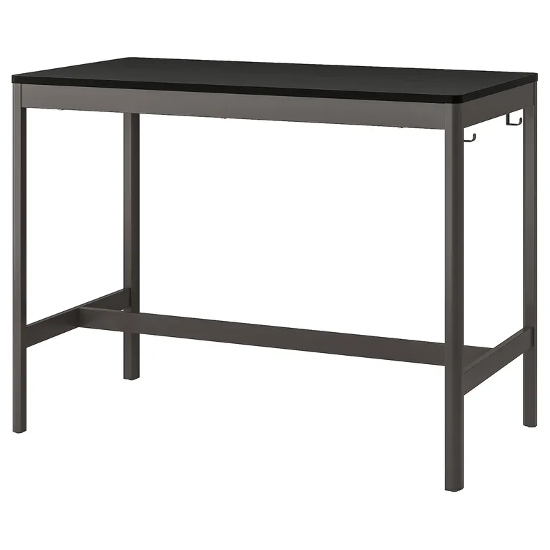IKEA IDÅSEN ІДОСЕН, стіл, чорний / темно-сірий, 140x70x105 см 893.958.85 фото №1