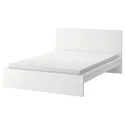 IKEA MALM МАЛЬМ, каркас ліжка з матрацом, біла / бигда середня твердість, 140x200 см 395.447.17 фото thumb №1