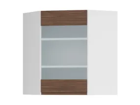 BRW Угловой кухонный шкаф Sole 60 см с витриной правый орех линкольн, альпийский белый/линкольнский орех FH_GNWU_60/72_PV-BAL/ORLI фото