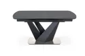 Обеденный стол раскладной HALMAR PATRIZIO 160-200x90 см, столешница - темный ясен, ножка - черный фото thumb №2