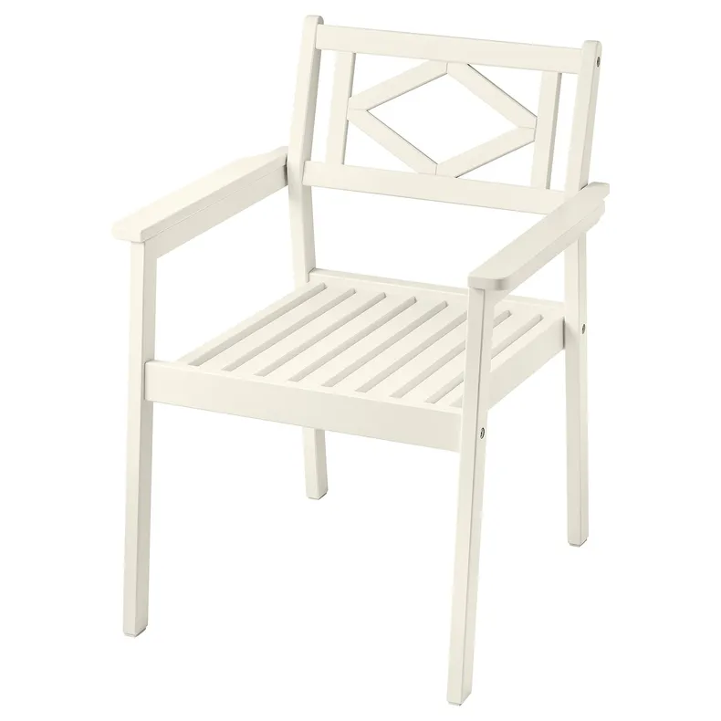 IKEA BONDHOLMEN БОНДХОЛЬМЕН, садовое кресло, белый / бежевый 105.581.73 фото №1
