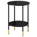 IKEA ÄSPERÖD ЭСПЕРЁД, придиванный столик, черный / стекло черное, 45 см 104.621.80 фото thumb №1