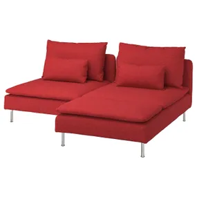 IKEA SÖDERHAMN СОДЕРХЭМН, 2-местный диван с козеткой, Тонеруд красный 295.144.57 фото