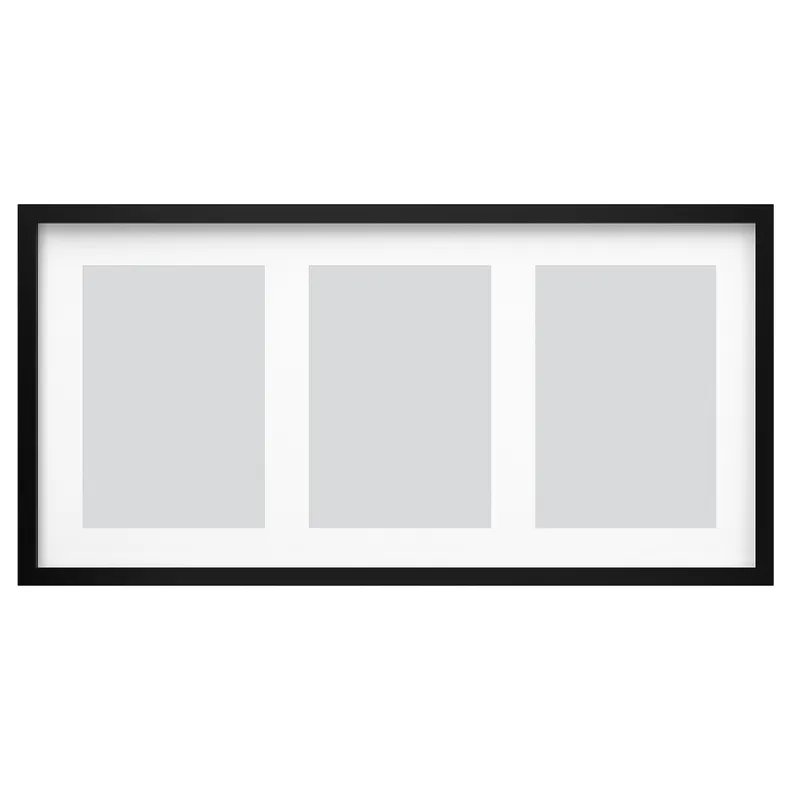IKEA RÖDALM РЕДАЛЬМ, рамка для 3х фото, чорний, 81x40 см 705.537.28 фото №1