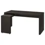 IKEA MALM МАЛЬМ, письменный стол с выдвижной панелью, черно-коричневый, 151x65 см 602.141.83 фото