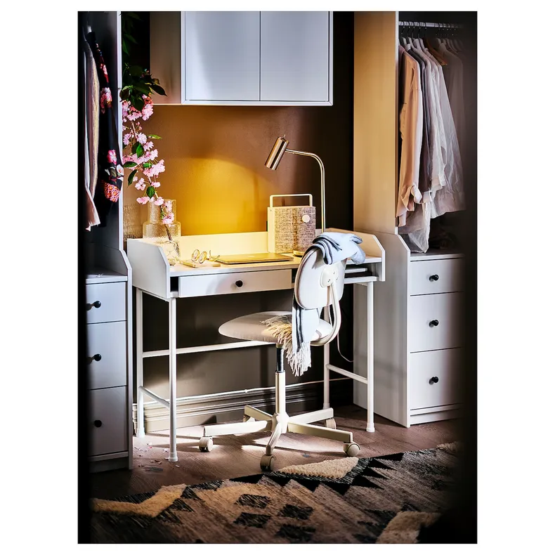 IKEA HAUGA ХАУГА, письмовий стіл, білий, 100x45 см 904.776.77 фото №4