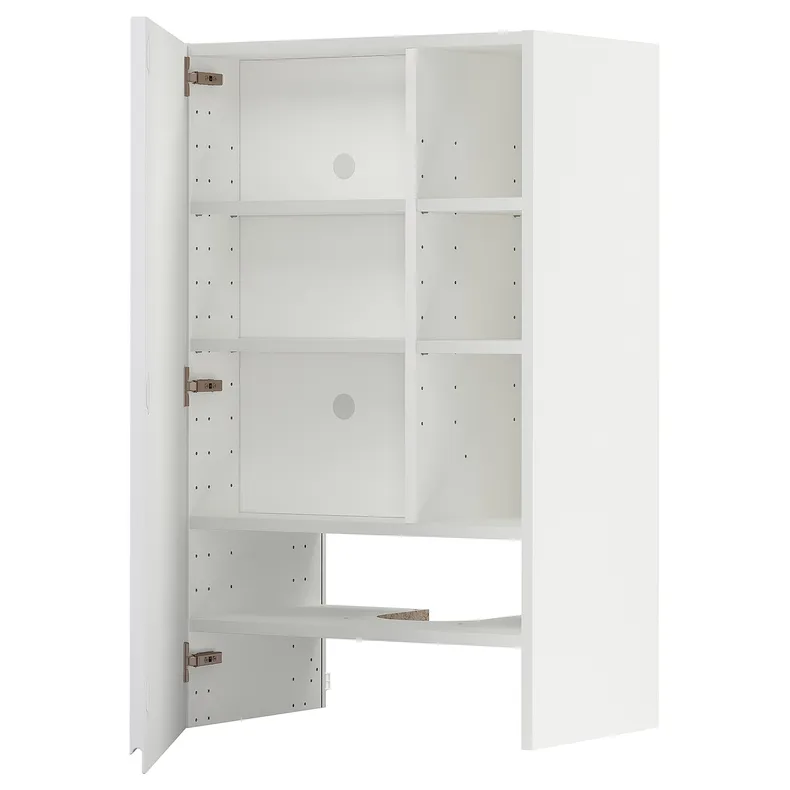 IKEA METOD МЕТОД, настінн шаф д / витяжки з полиц / дверц, білий / ВОКСТОРП глянцевий / білий, 60x100 см 295.042.36 фото №1