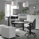 IKEA MITTZON МІТТЗОН, стіл регульований, електричний білий / чорний, 140x60 см 795.281.45 фото thumb №3