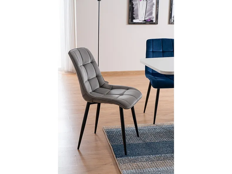 Кухонный стул SIGNAL CHIC Velvet, Bluvel 14 - серый фото №29