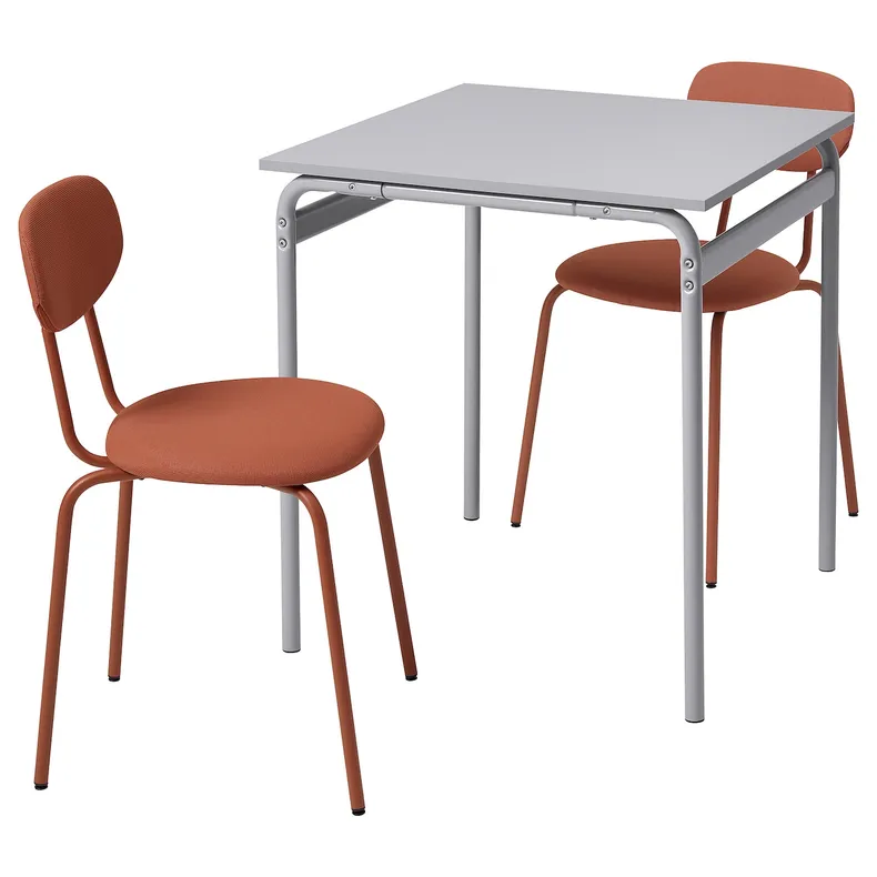 IKEA GRÅSALA ГРОСАЛА / ÖSTANÖ ЕСТАНЕ, стіл+2 стільці, сірий / Згадайте червоно-коричневий, 67 см 294.972.88 фото №1