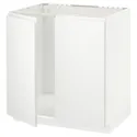 IKEA METOD МЕТОД, напольный шкаф для мойки+2 двери, белый / Воксторп матовый белый, 80x60 см 694.589.92 фото thumb №1