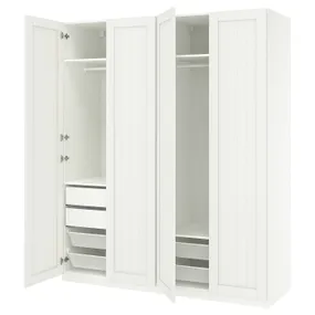 IKEA PAX ПАКС / GULLABERG ГУЛЛАБЕРГ, гардероб, комбинация, белый/белый, 200x60x236 см 395.637.20 фото