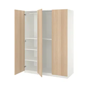 IKEA PAX ПАКС / FORSAND ФОРСАНД, гардероб, комбинация, белый / дуб, окрашенный в белый цвет, 150x60x201 см 995.007.01 фото