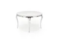 Обідній стіл HALMAR REGINALD 120 см, стільниця - білий мармур, ніжки - срібло фото thumb №1